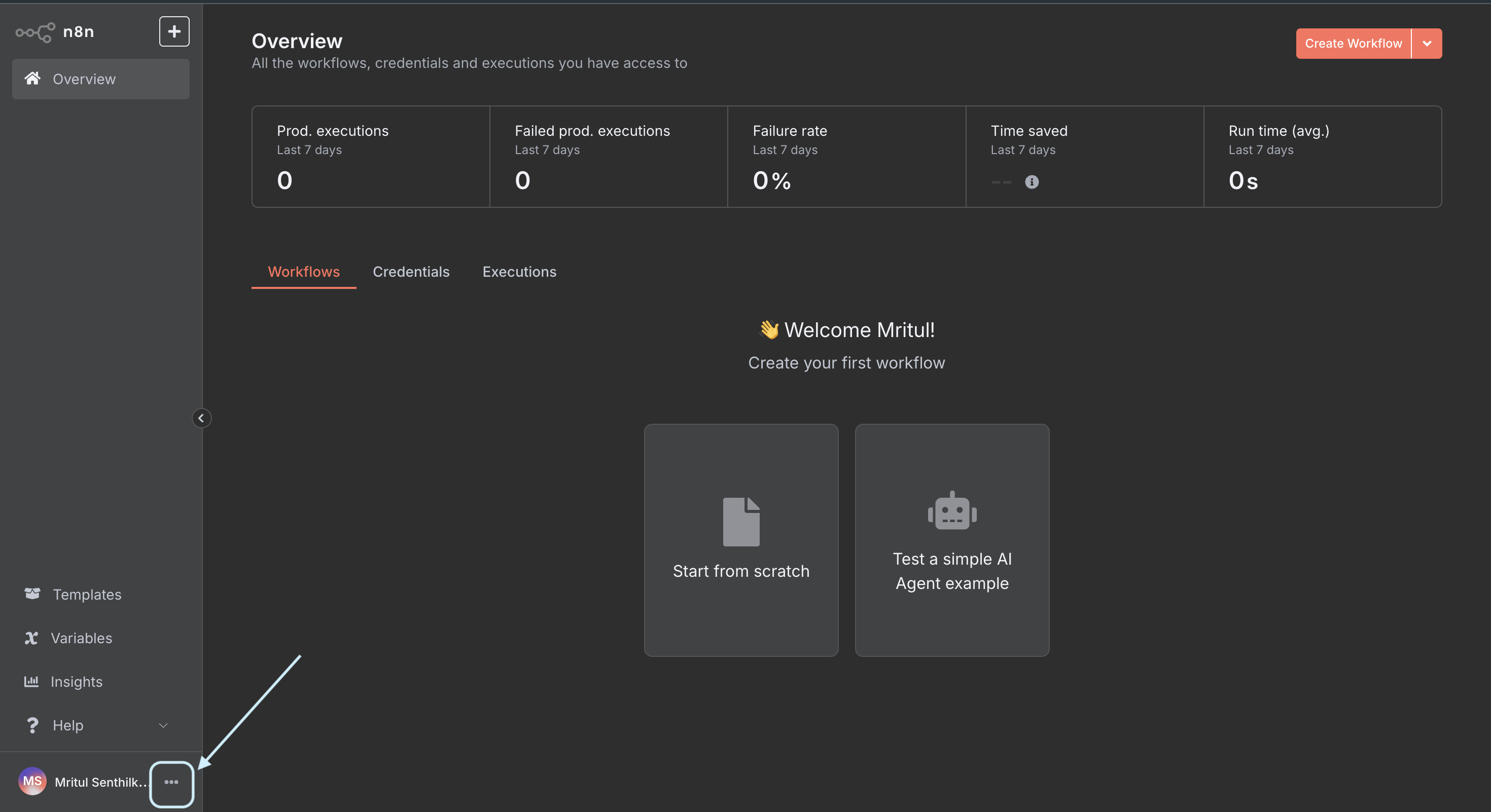 n8n Settings Menu